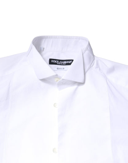 White GOLD CottonPoplin Bib Formal Dress Shirt