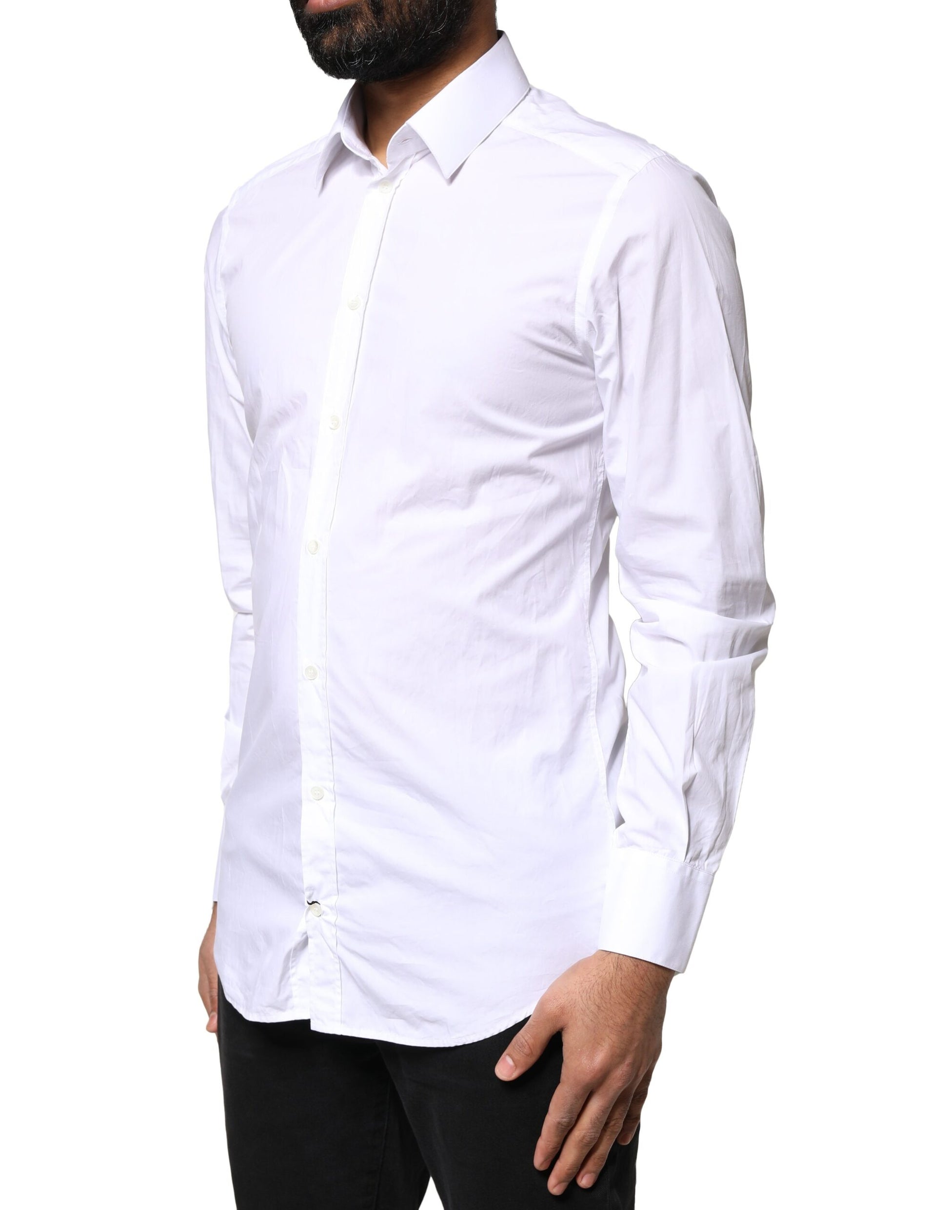 White GOLD Cotton Long Sleeves Men Dress Shirt