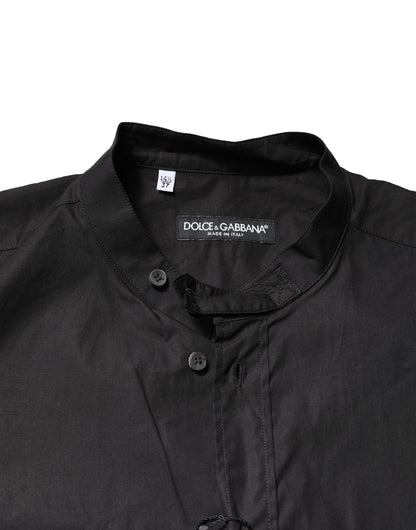 Black Cotton Button Down Men Casual Shirt