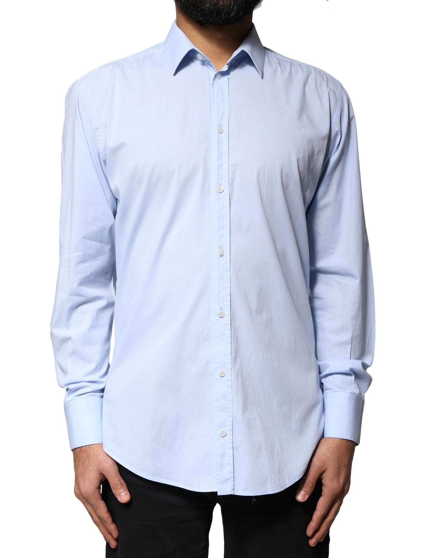 Light Blue Cotton MARTINI Formal Dress Shirt