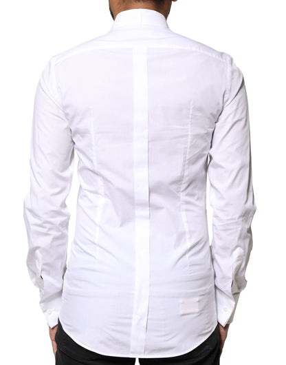 White GOLD Cotton Poplin Bib Formal Men Dress Shirt