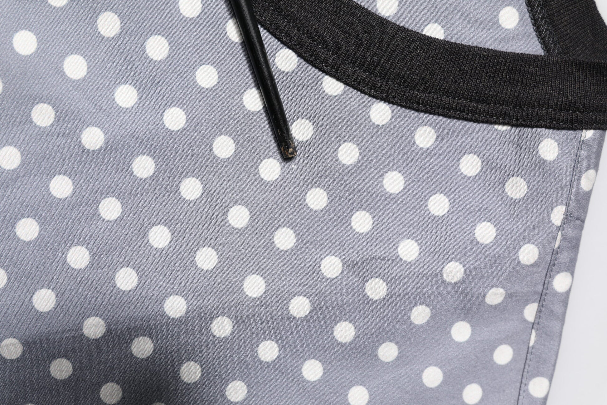 Gray Polka Dot Pin-Up Print Crew Neck T-shirt