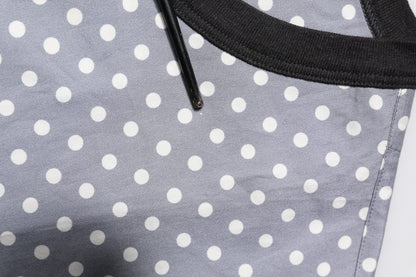 Gray Polka Dot Pin-Up Print Crew Neck T-shirt