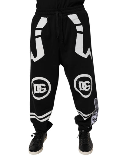 Black Logo Cotton Jogger Sweatpants Pants