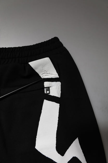 Black Logo Cotton Jogger Sweatpants Pants