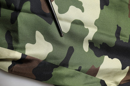 Multicolor Camouflage Silk Mid Waist Bermuda Shorts