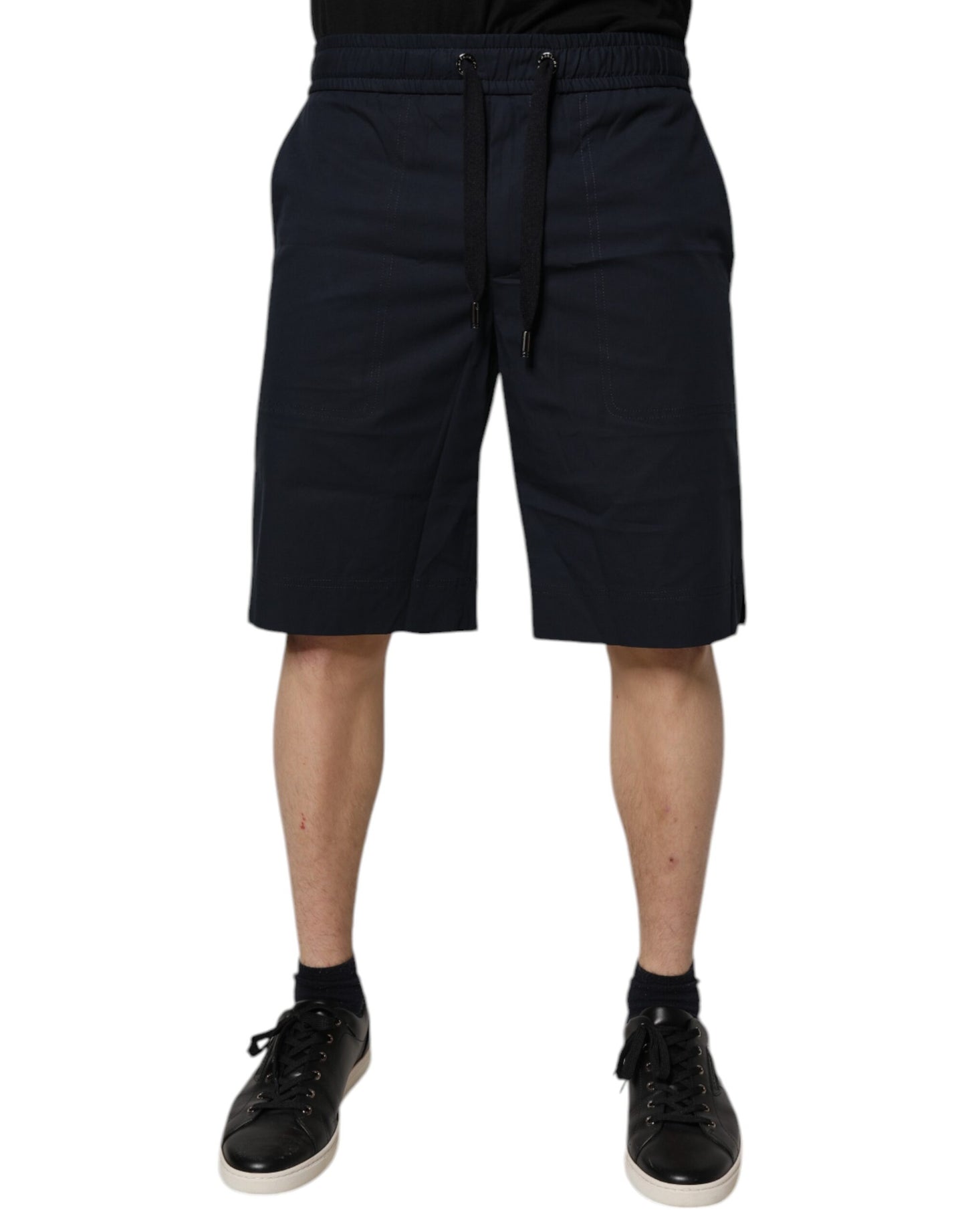 Dark Blue Cotton Bermuda Sweatshorts Shorts