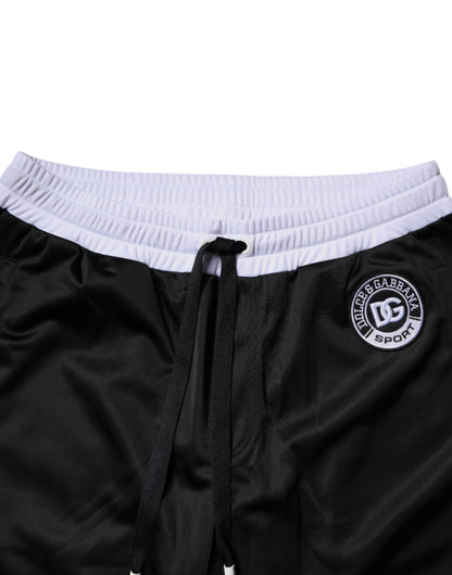 Black White Men Bermuda Sweatshorts Shorts
