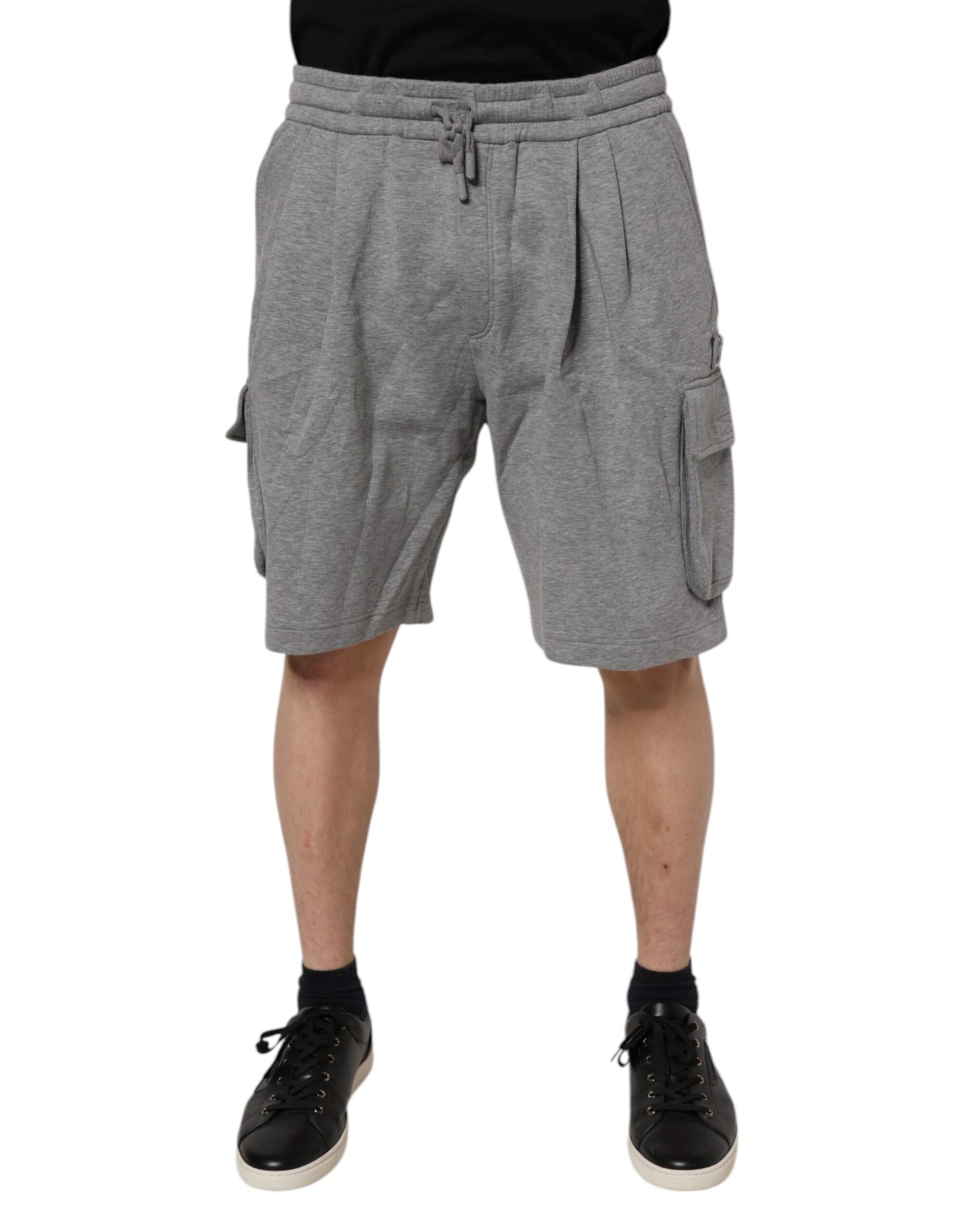 Gray Cotton Cargo Bermuda Sweatshorts Shorts