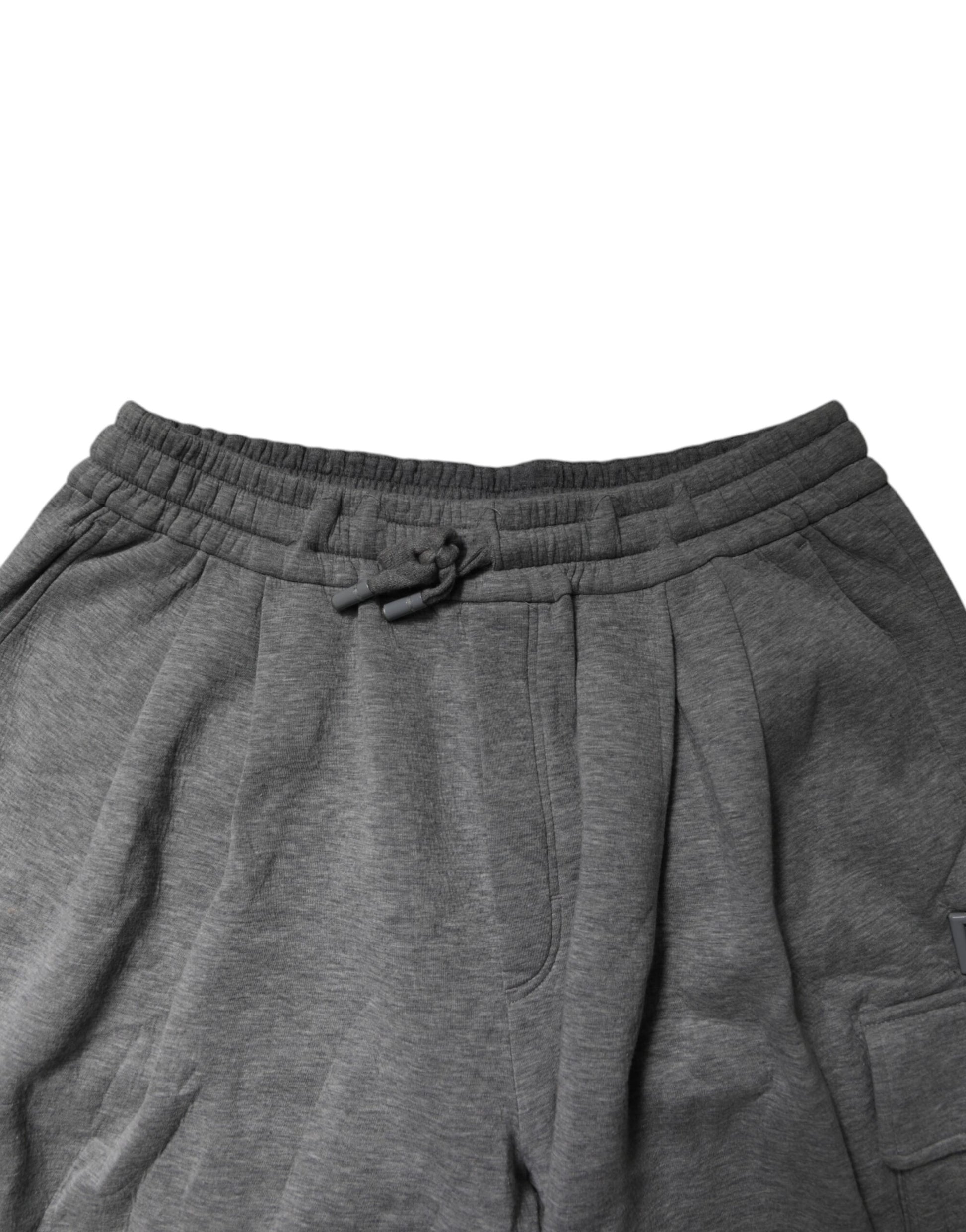 Gray Cotton Cargo Bermuda Sweatshorts Shorts