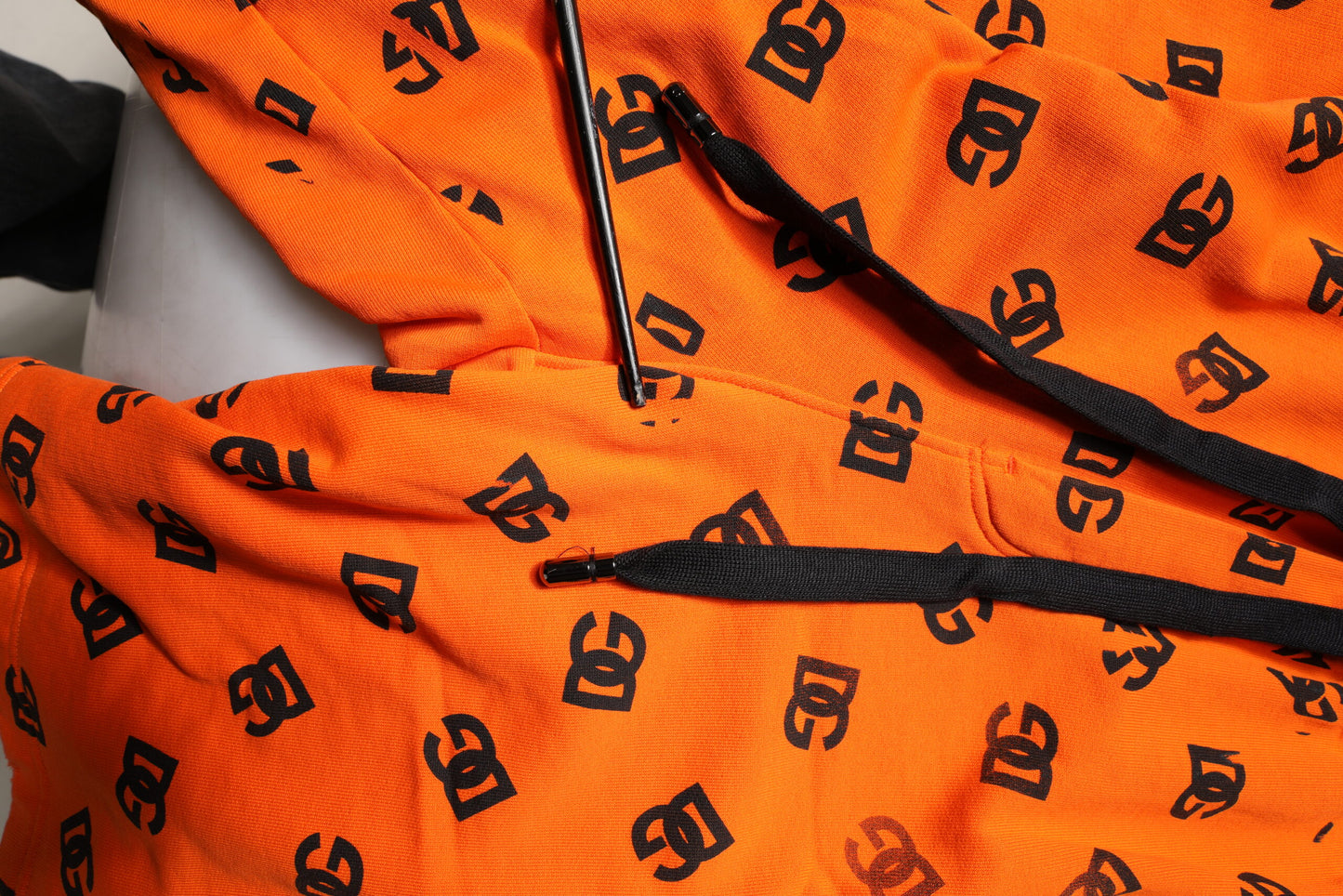 Orange Logo Monogram Cotton Bermuda Shorts