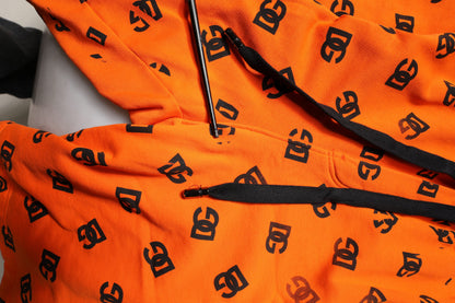 Orange Logo Monogram Cotton Bermuda Shorts