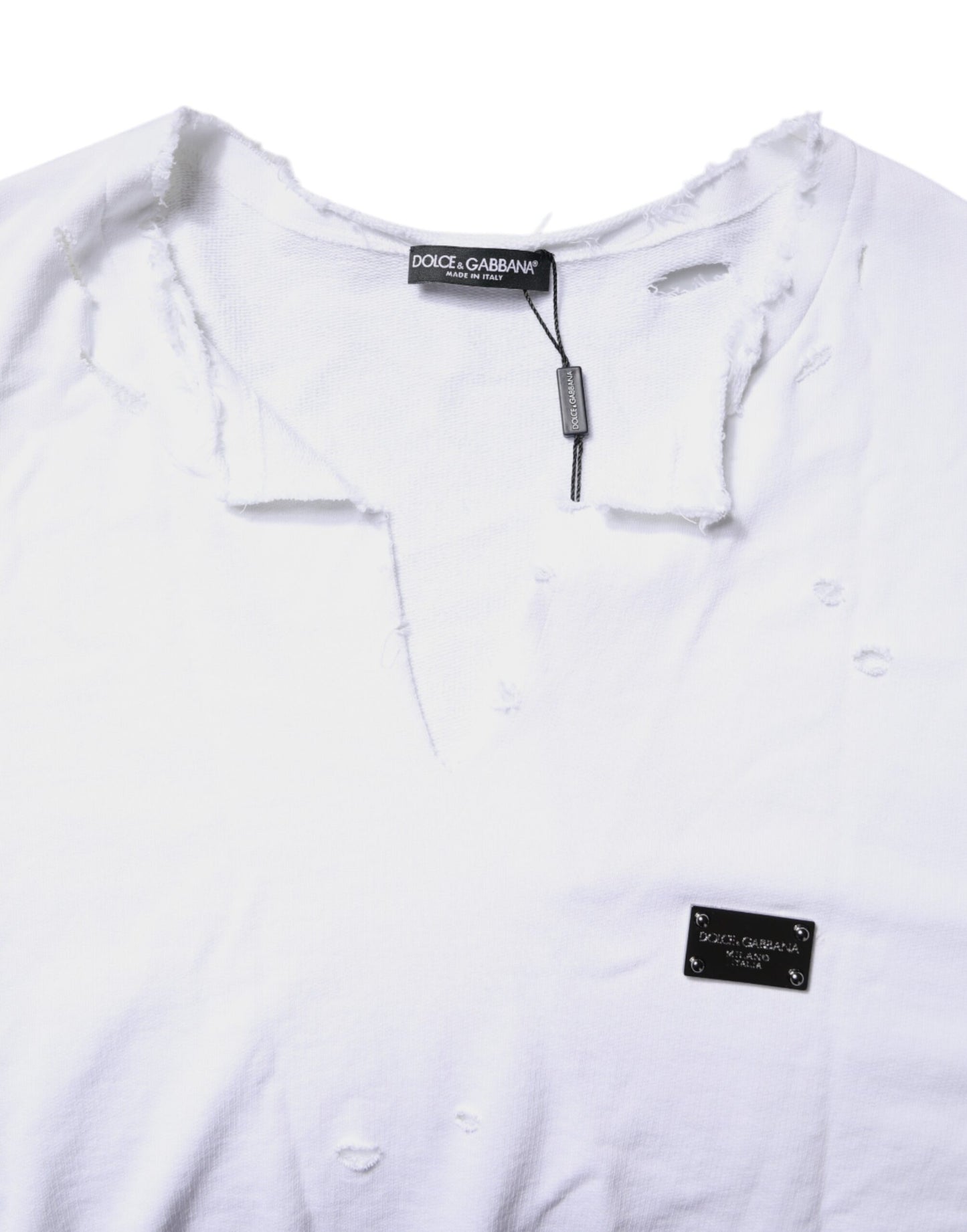 White Cotton Men Pullover Sweatshirt Sweater