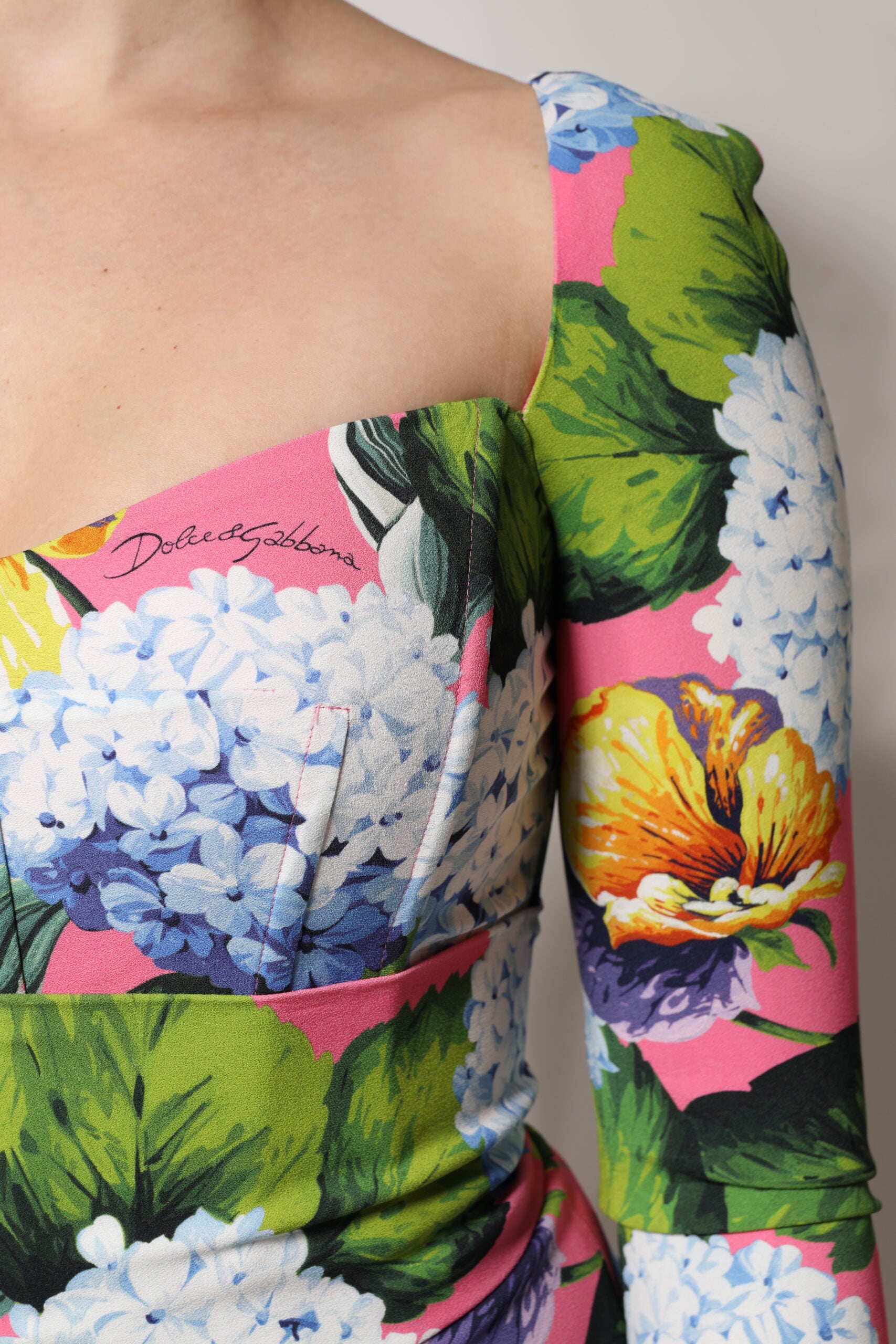 Multicolor Floral Side Slit Midi Dress