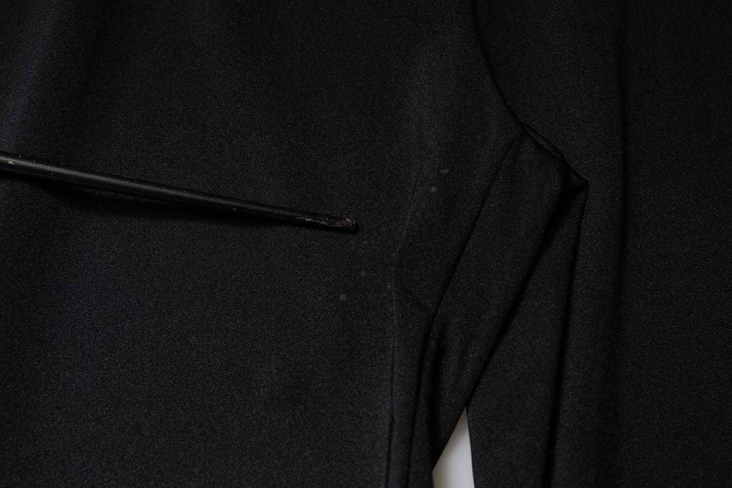 Black Nylon High Waist Slim Fit Pants