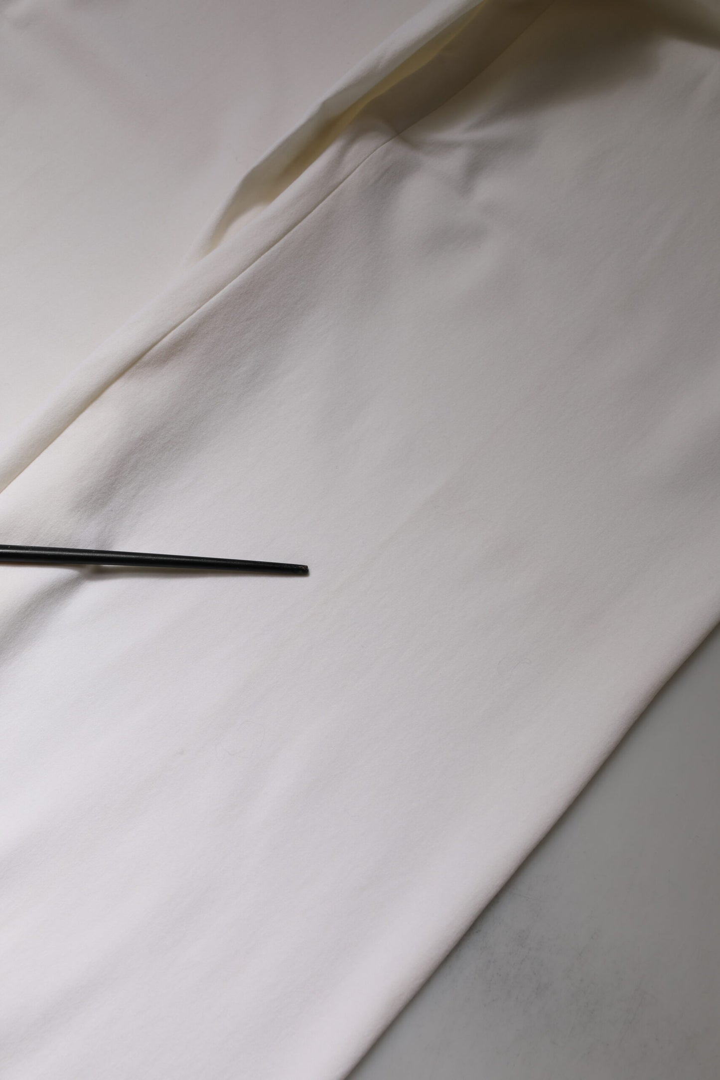 White Wool Mid Waist Wide Leg Pants