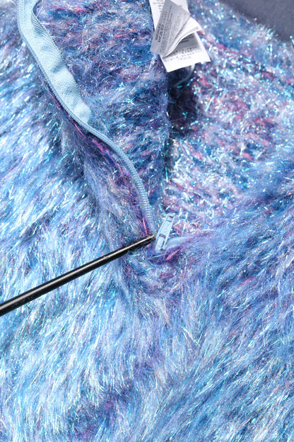 Multicolor Plush Fabric High Waist Mini Skirt