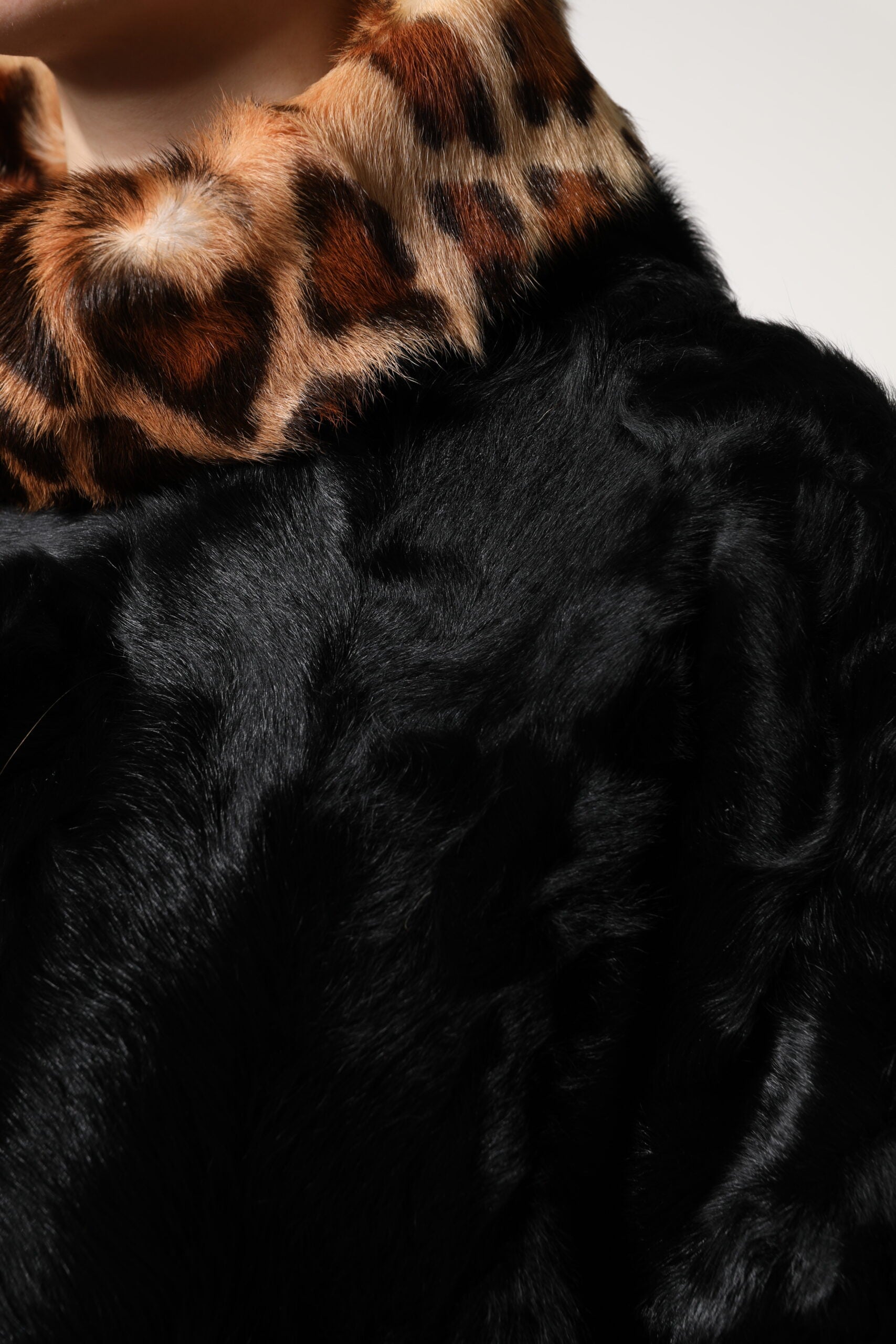 Black Lamb Fur Short Women Coat Jacket