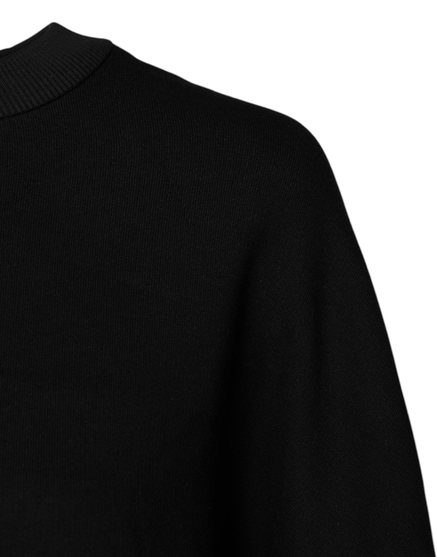 Black Cotton Crew Neck Sweatshirt Sweater