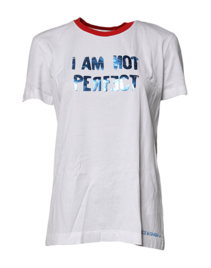 White Graphic Print Cotton Crew Neck T-shirt