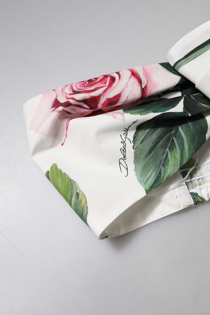 White Floral Print Cropped Bustier Corset Top