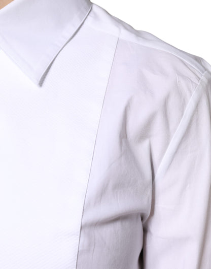 White Cotton Dress Collared Dress Shirt Top