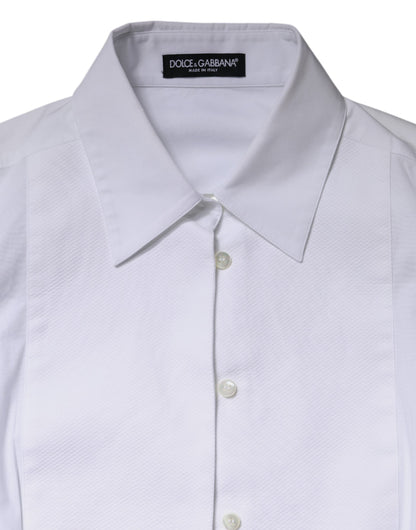 White Cotton Dress Collared Dress Shirt Top