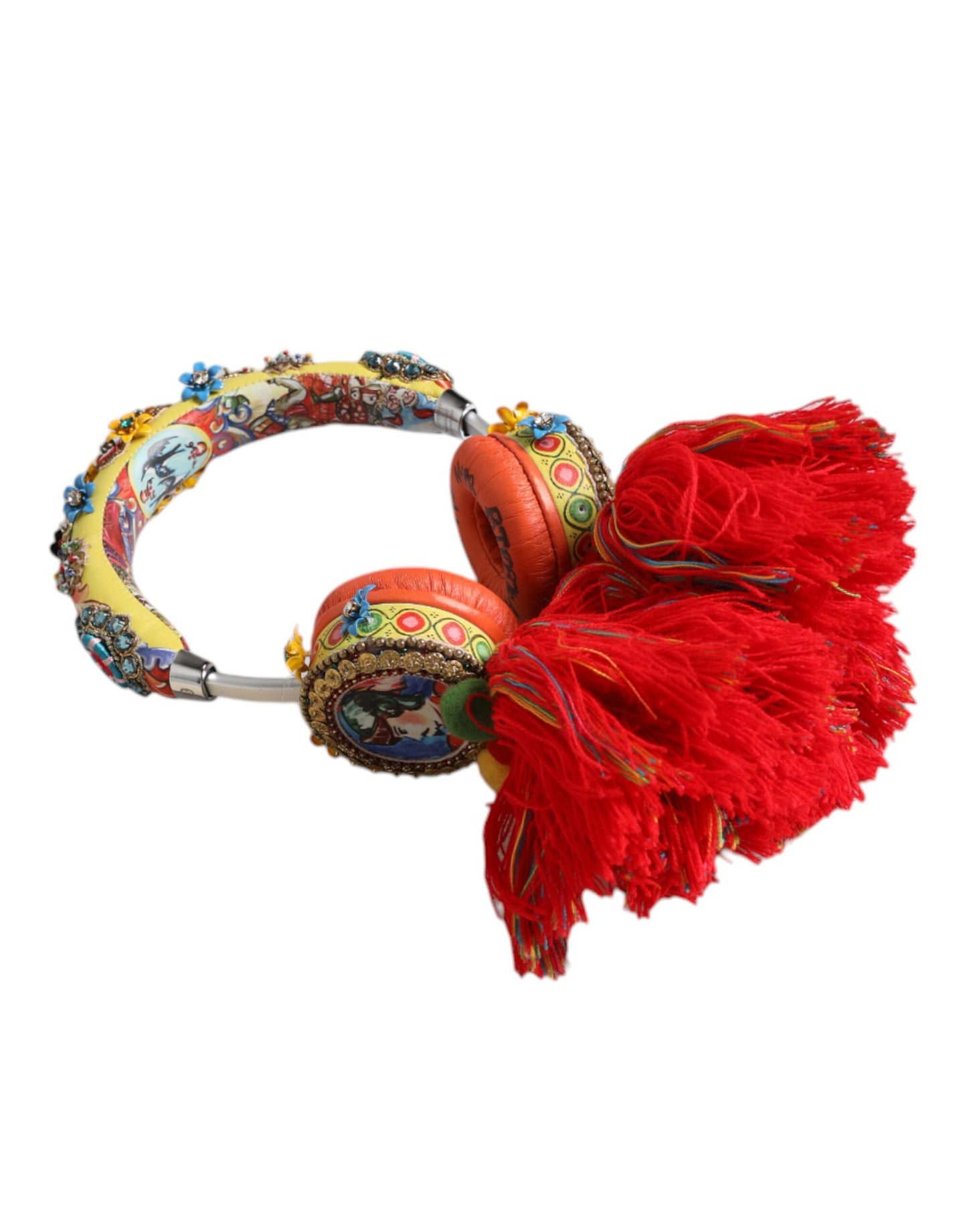 Multicolor Whimsical Tasseled Crystal Headset Headphones