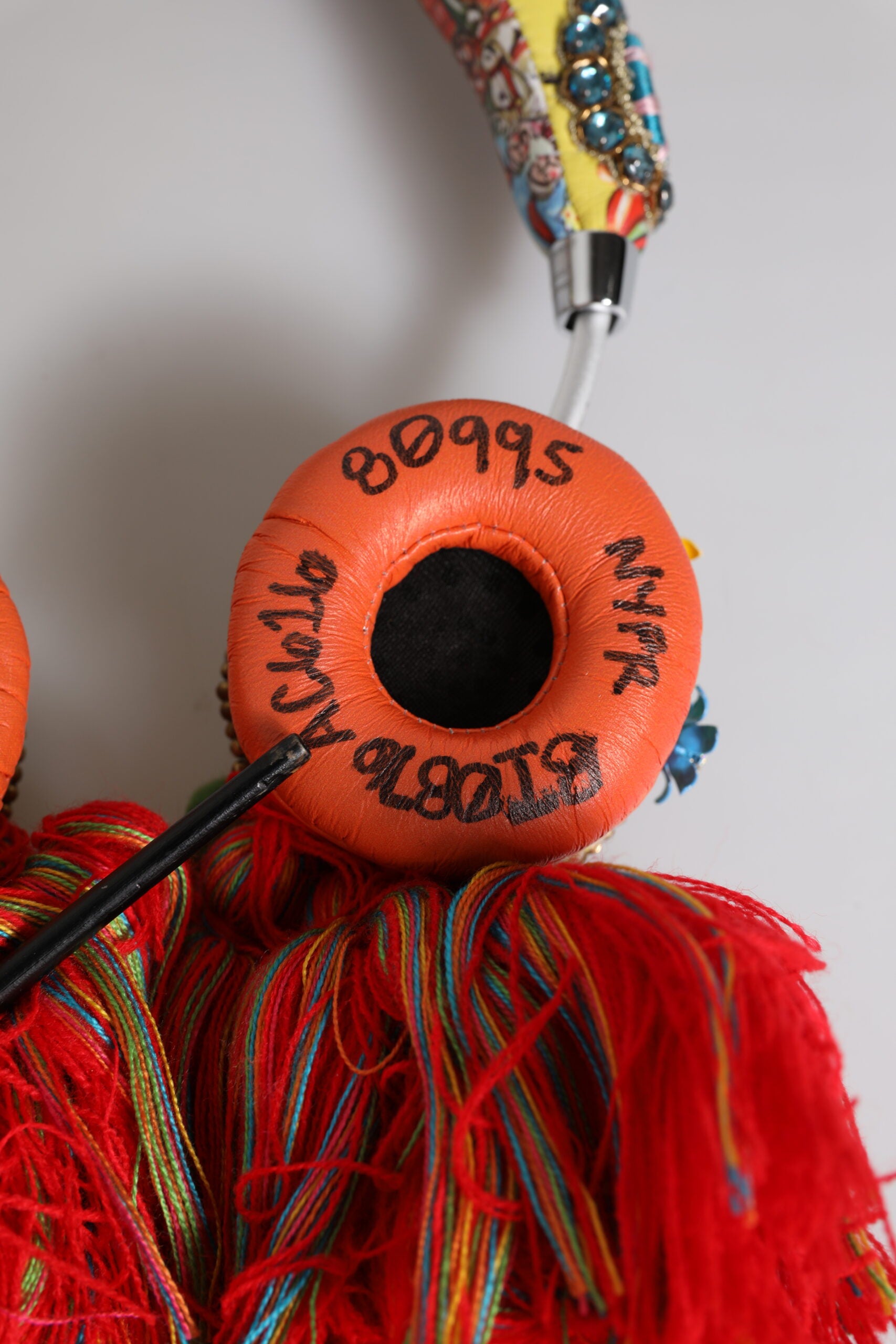 Multicolor Whimsical Tasseled Crystal Headset Headphones