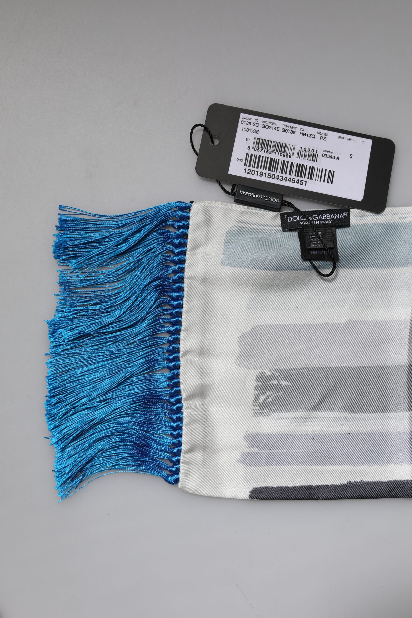 Multicolor Stripes Silk Fringes Neck Foulard Scarf