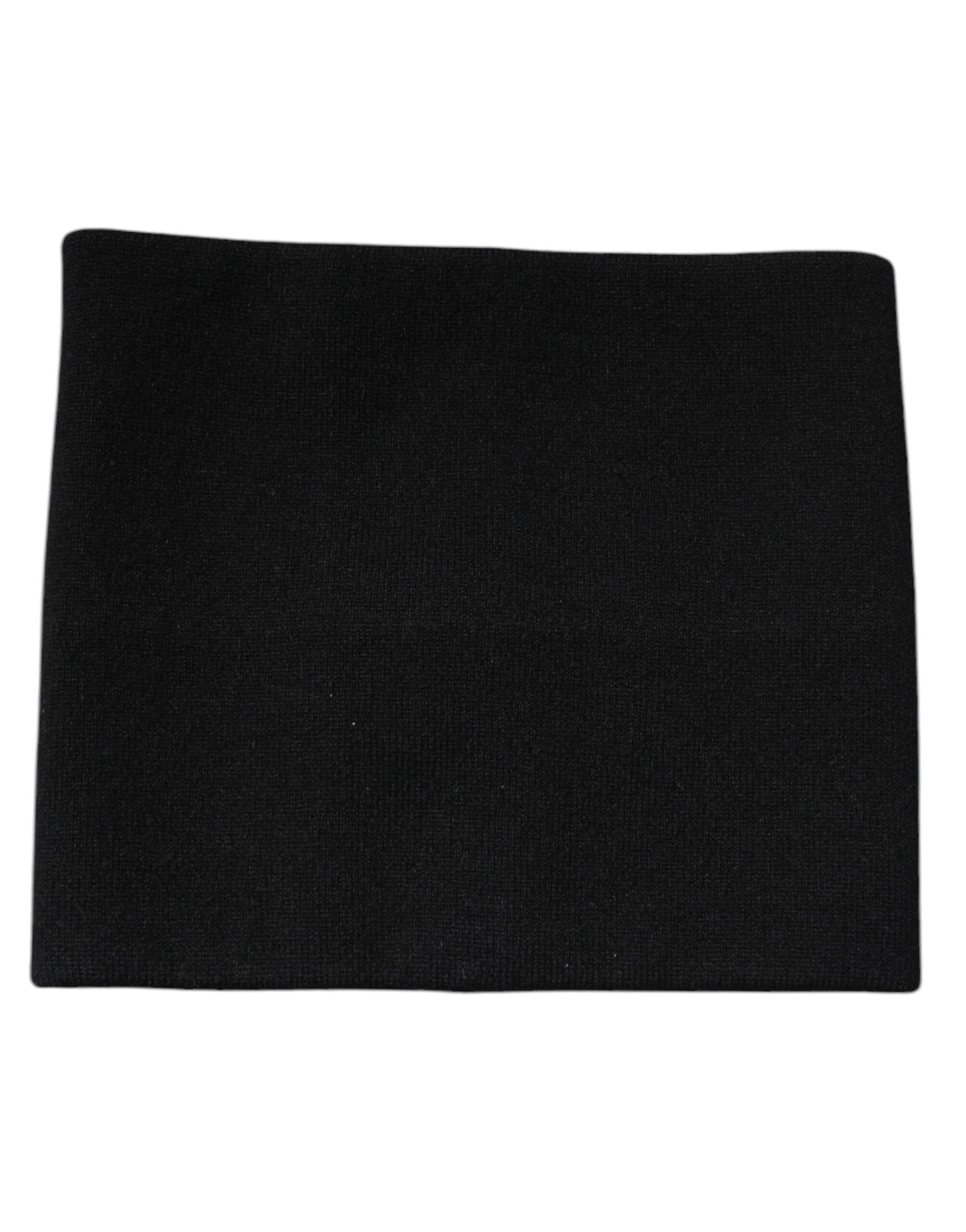 Black Cashmere Knitted Square Handkerchief Scarf