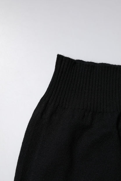 Black Cashmere Knitted Neck Warmer Foulard Scarf