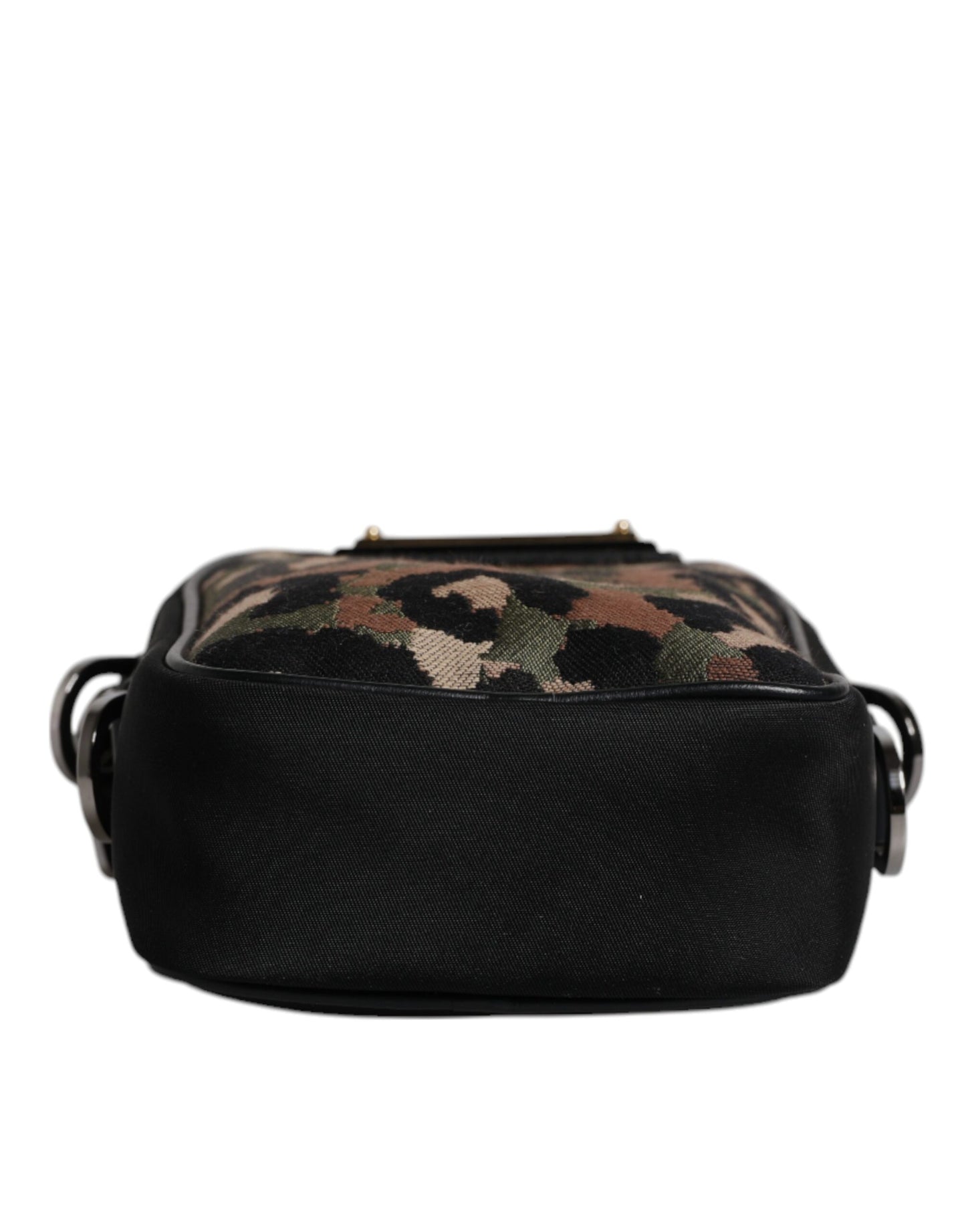 Multicolor Leopard Jacquard Logo Plaque Neck Strap Bag