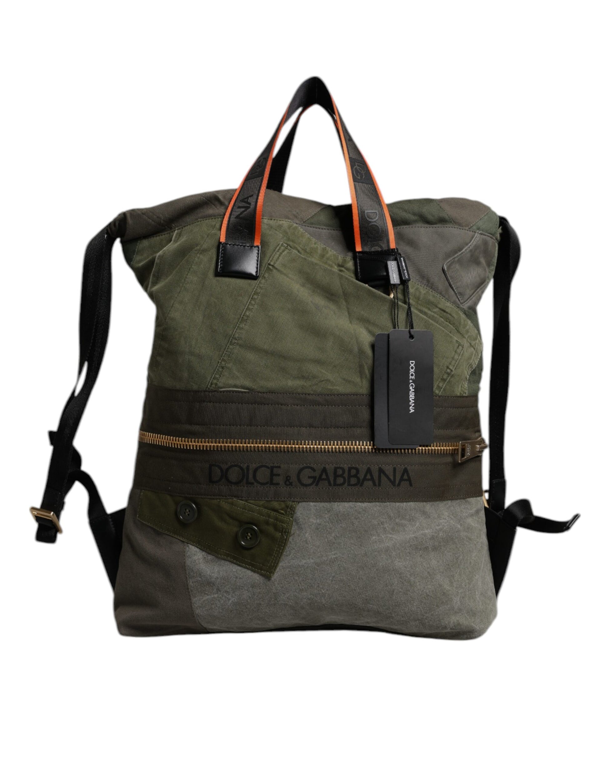 Military Green Patchwork Rucksack Backpack Bag