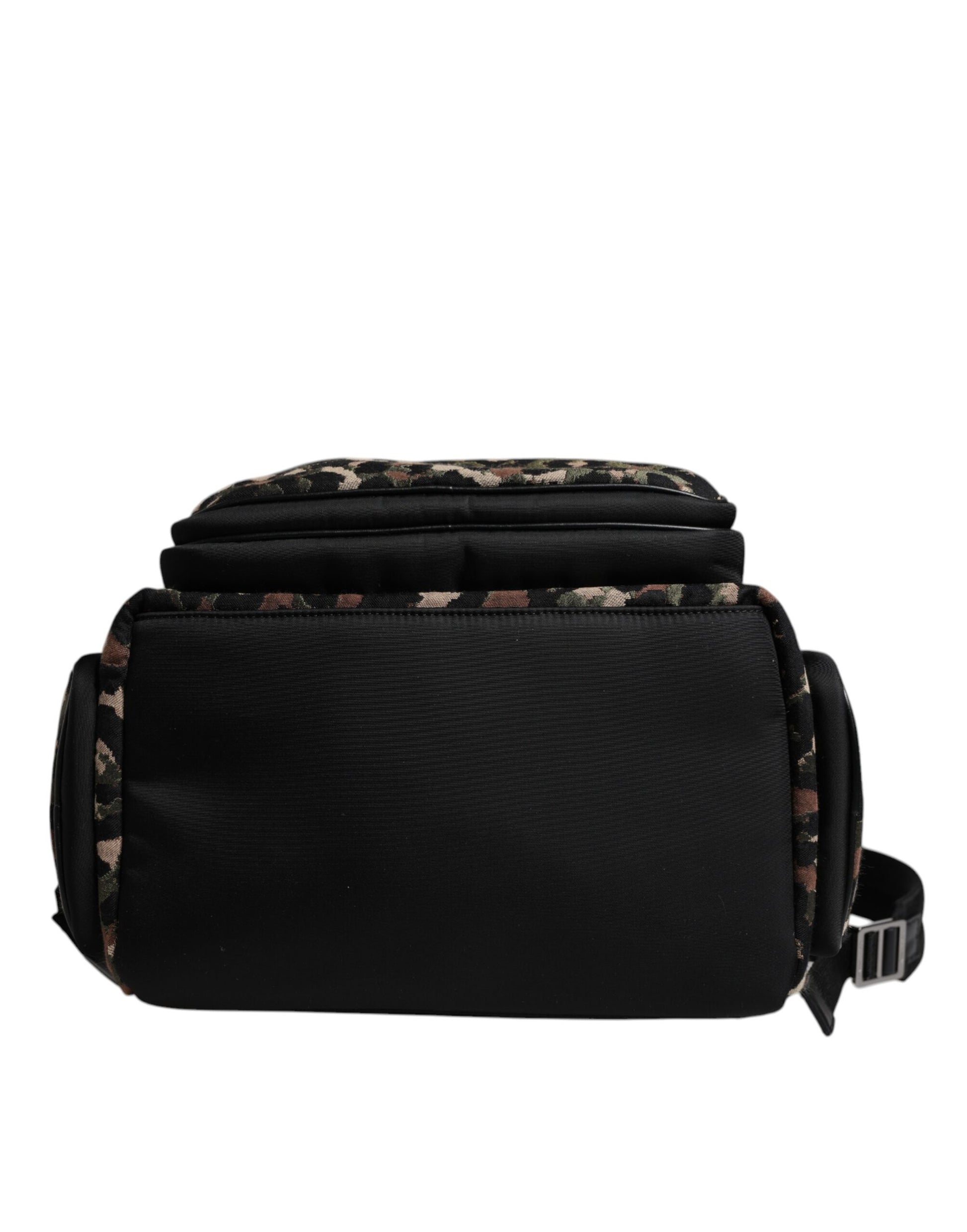 Multicolor Leopard Print DG Logo Plaque Men Backpack Bag