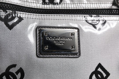 Polyester Gray Black DG Logo Plaque Backpack Bag