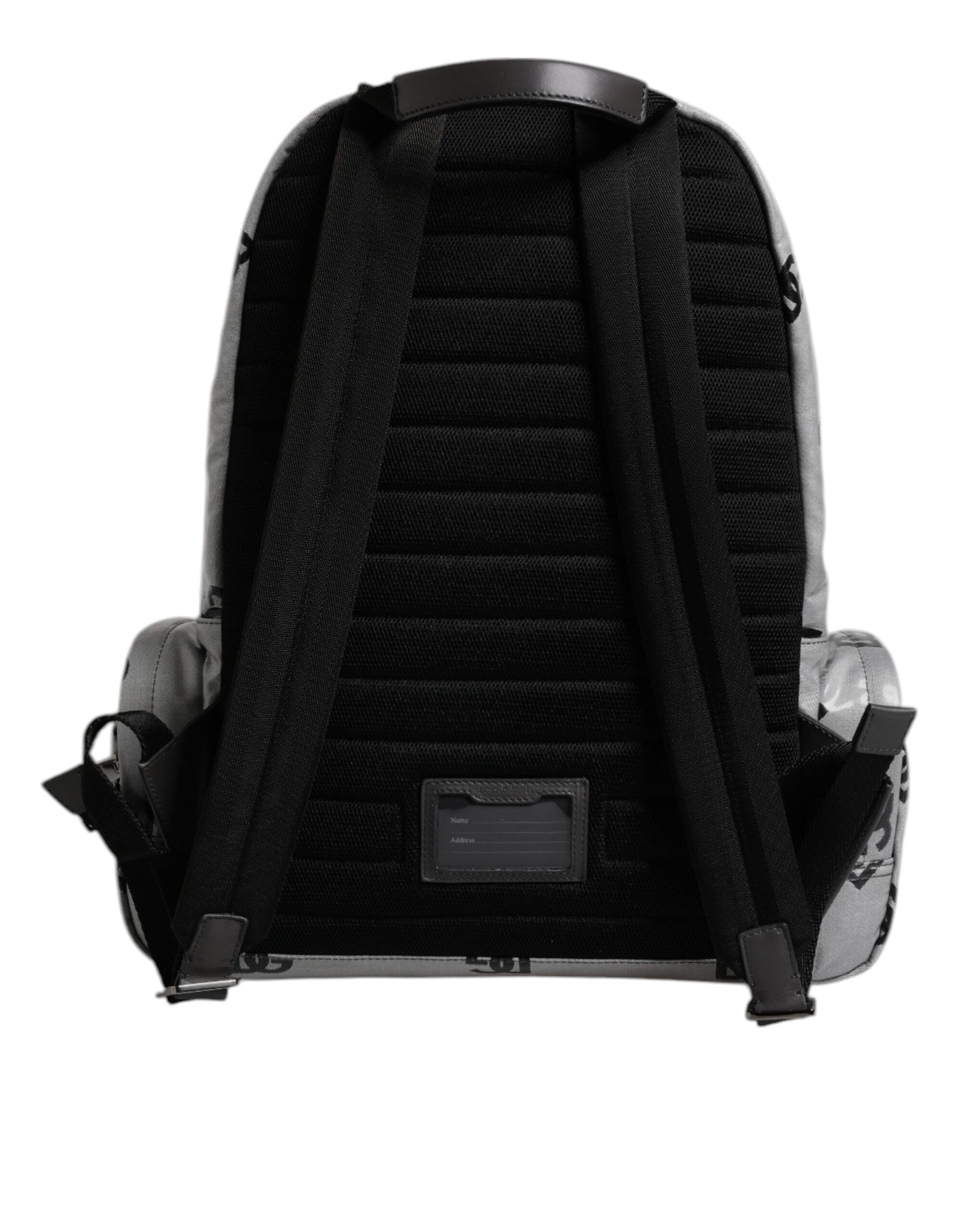 Polyester Gray Black DG Logo Plaque Backpack Bag