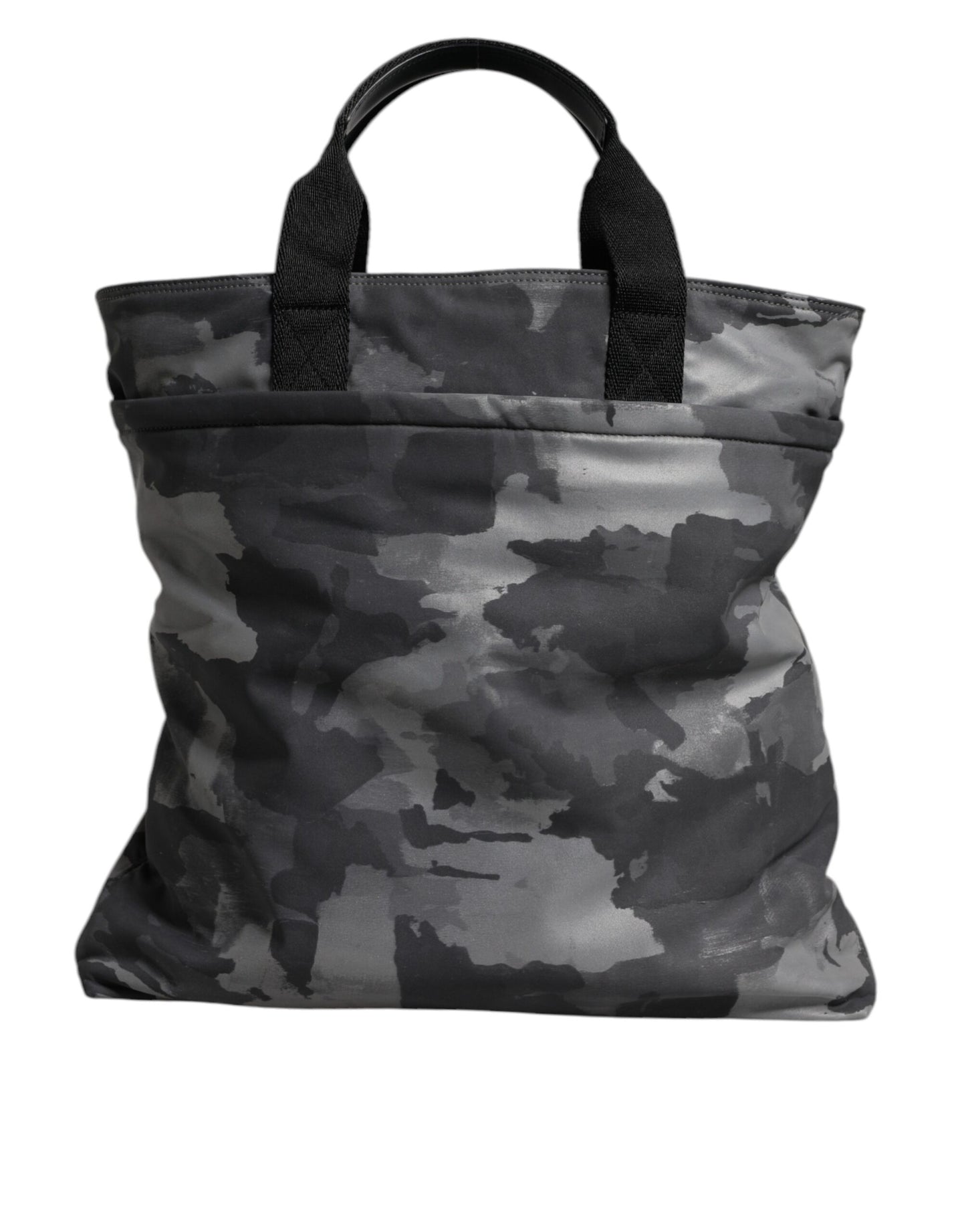 Black Camouflage Shoulder Strap Logo Plaque Bag