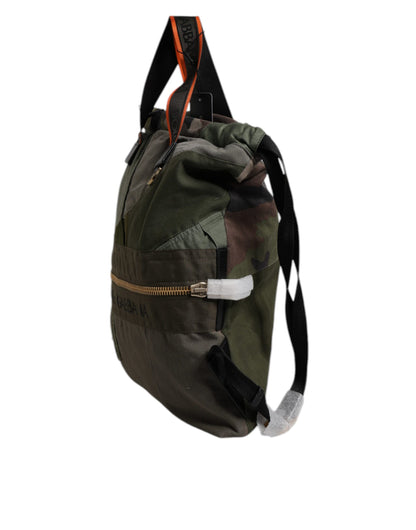 Military Green Patchwork Rucksack Backpack Bag