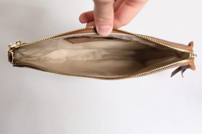 Brown Leopard Leather Shoulder Chain Strap Bag