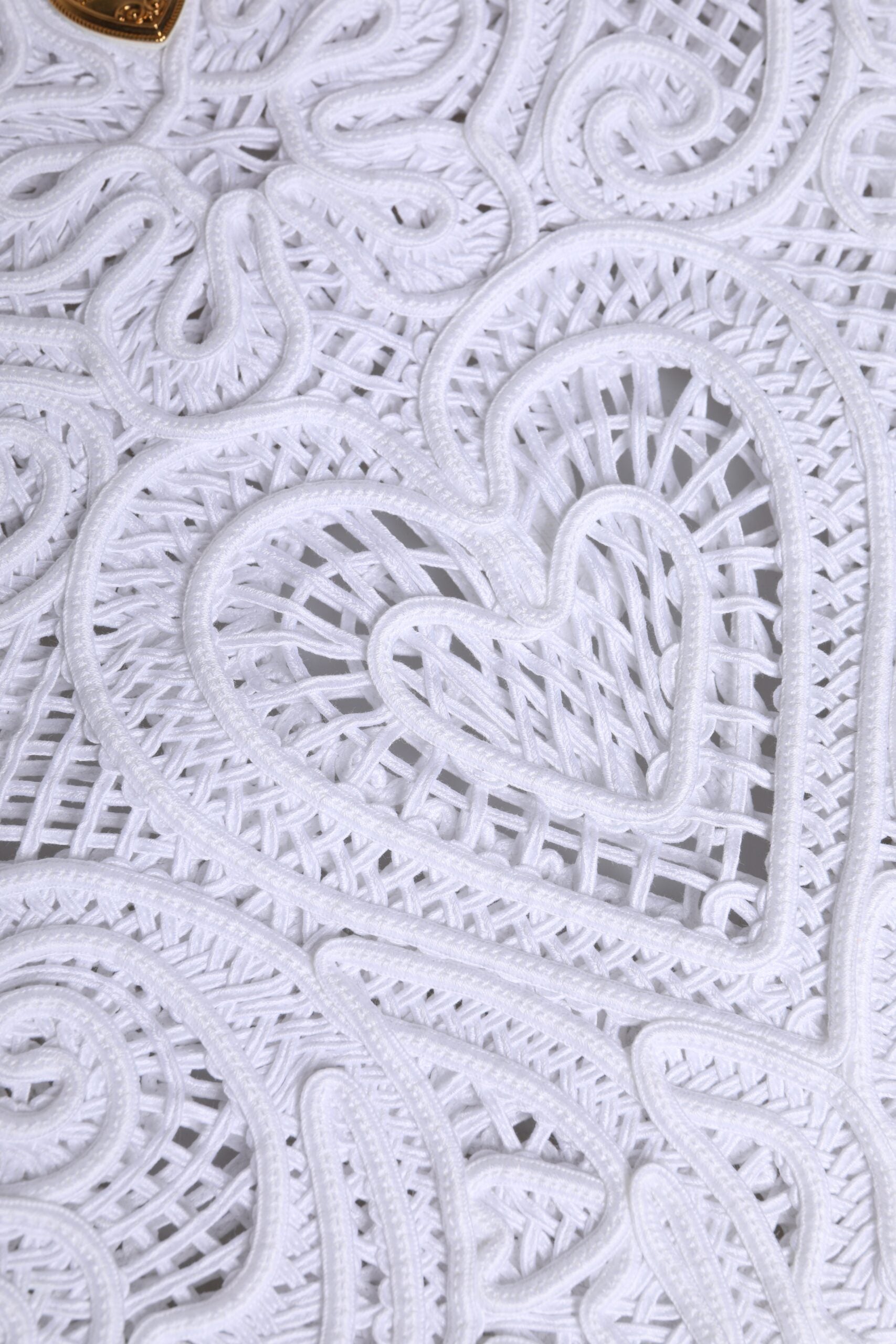 White Cordonetto Lace Beatrice Tote Shopping Bag