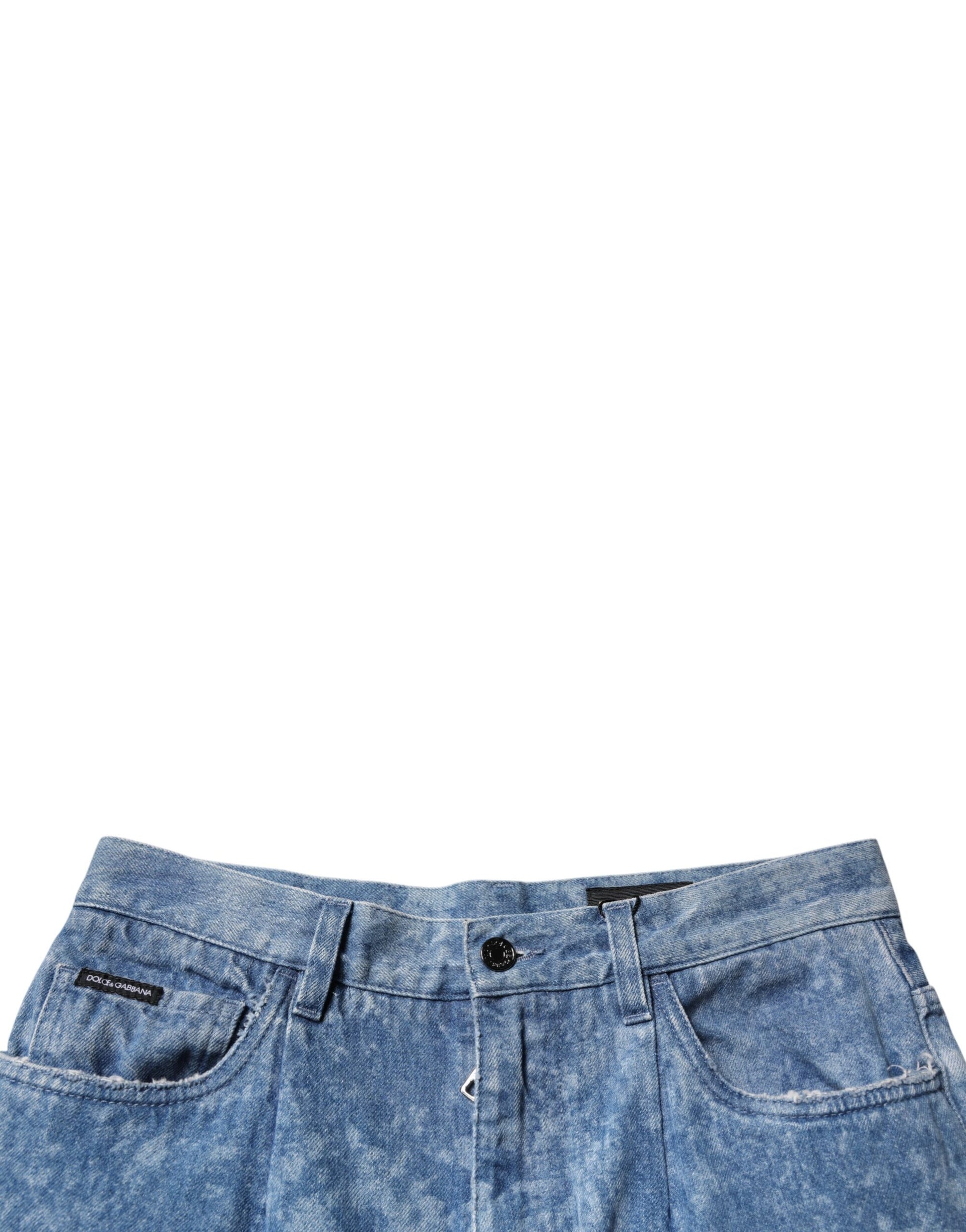 Blue Tie Dye Cotton Skinny Men Denim Jeans