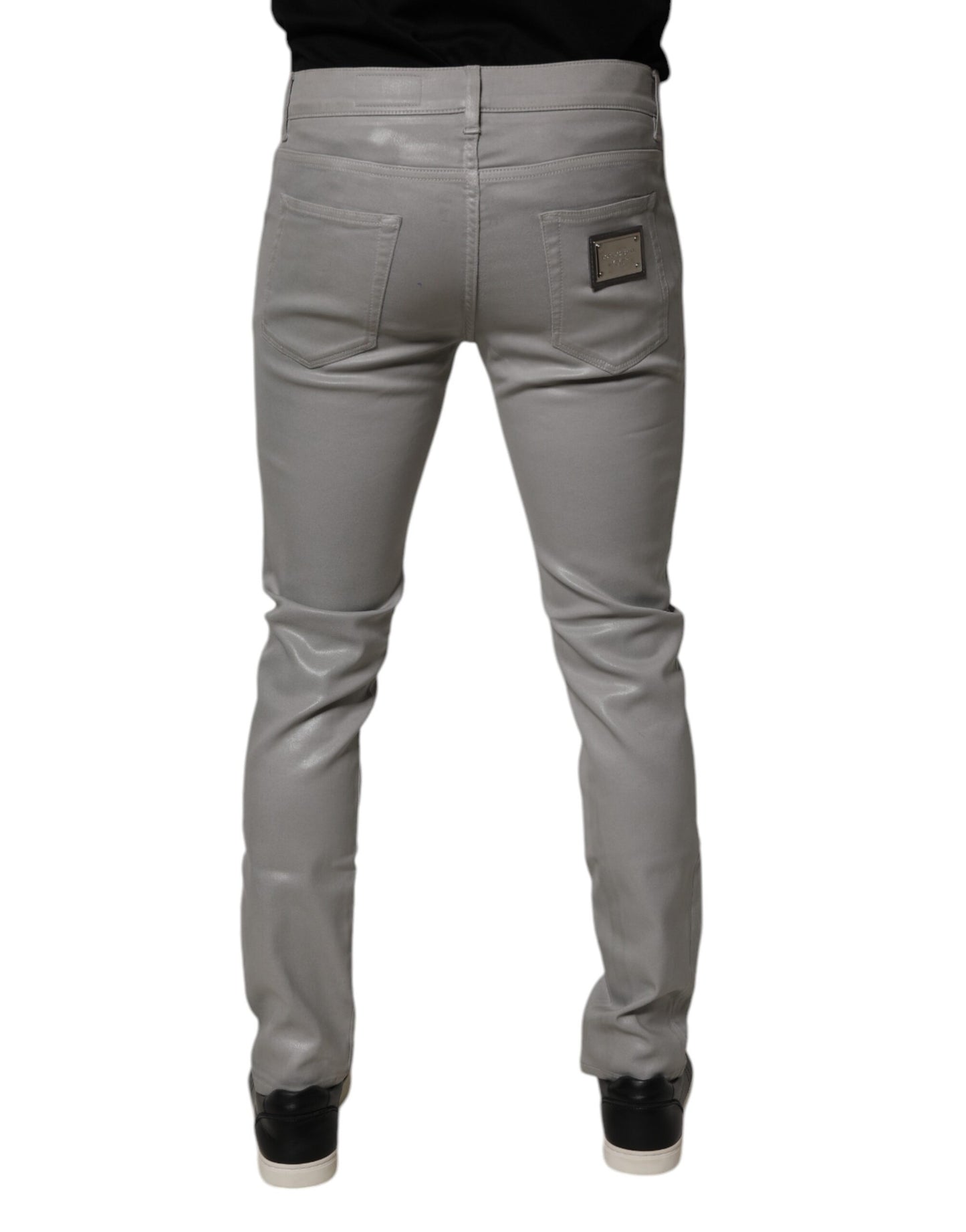 Gray Cotton Stretch Men Slim Fit Denim Jeans