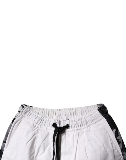 White Cotton Cargo Jogger Sweatpants Pants