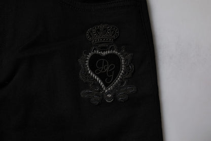 Black Sacred Heart Cotton Skinny Denim Jeans