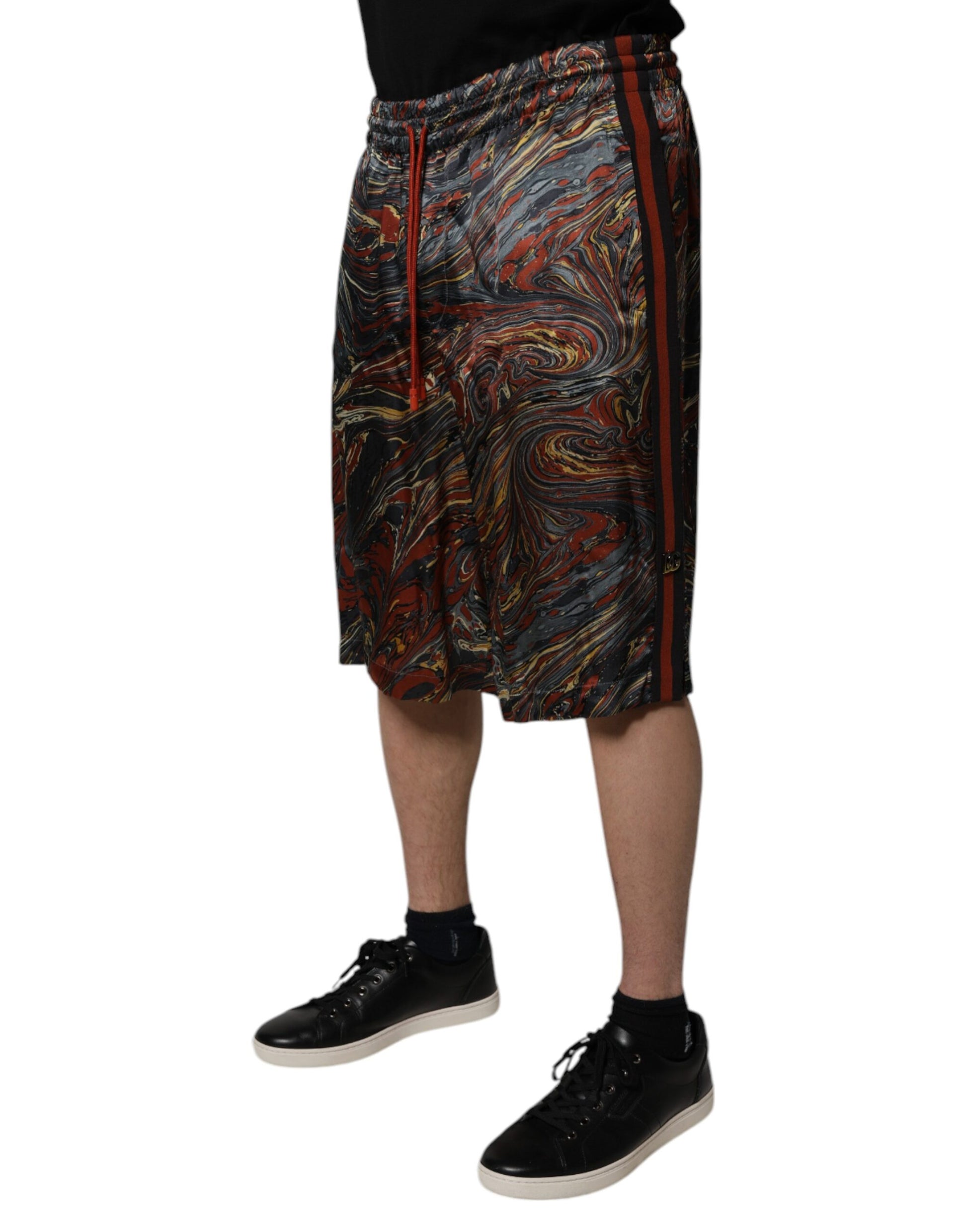 Multicolor Marble Print Trouser Bermuda Shorts