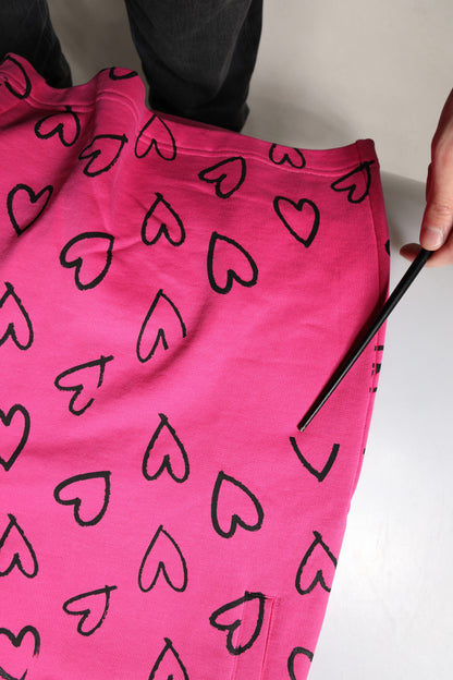 Pink Cotton Heart Print Bermuda Shorts