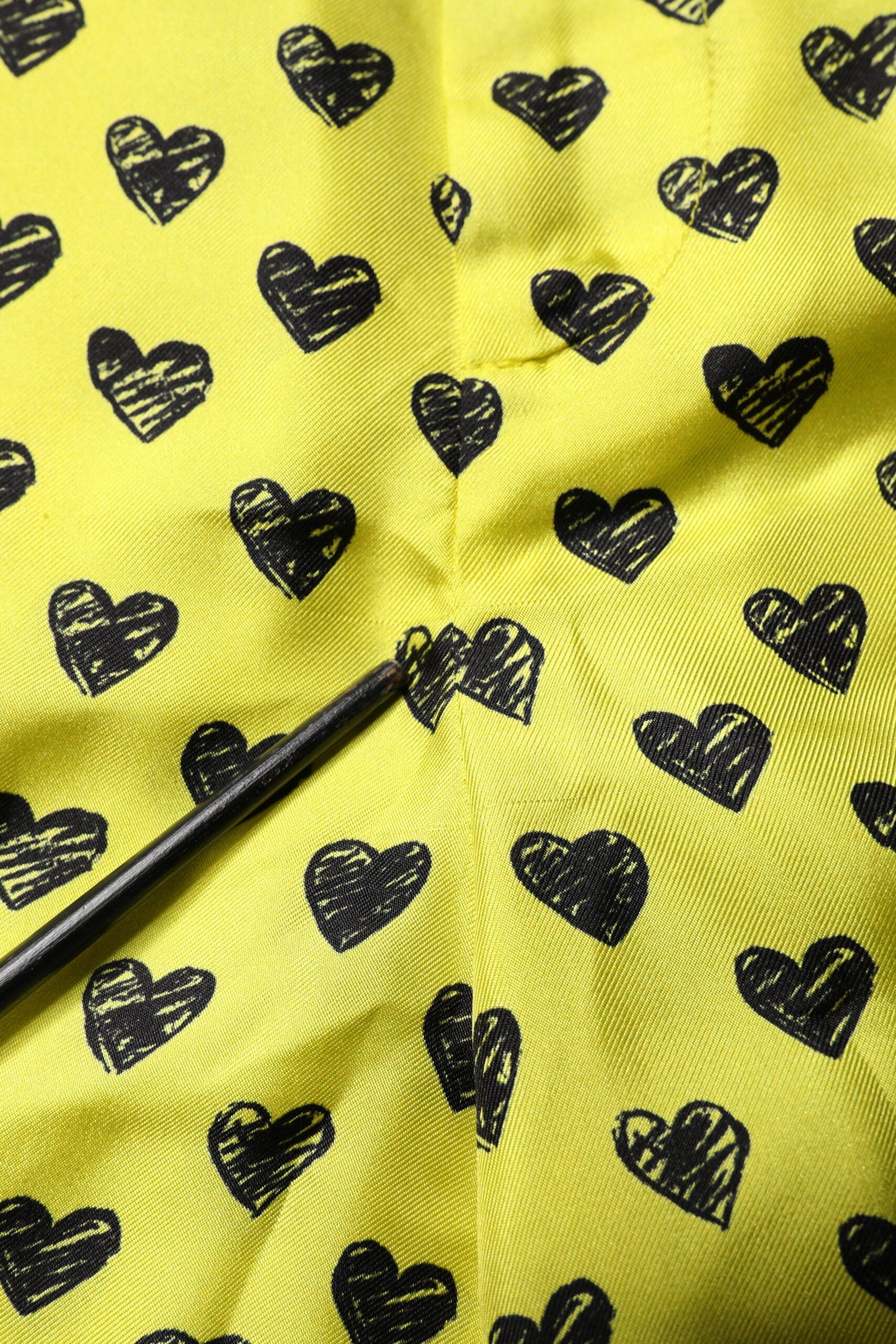 Green Silk Heart Print Bermuda Shorts