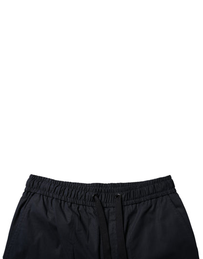 Black Cotton Sweatshorts Men Bermuda Shorts