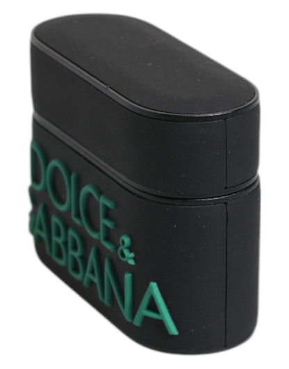 Black Orange Silicone Embossed Logo Airpods Case